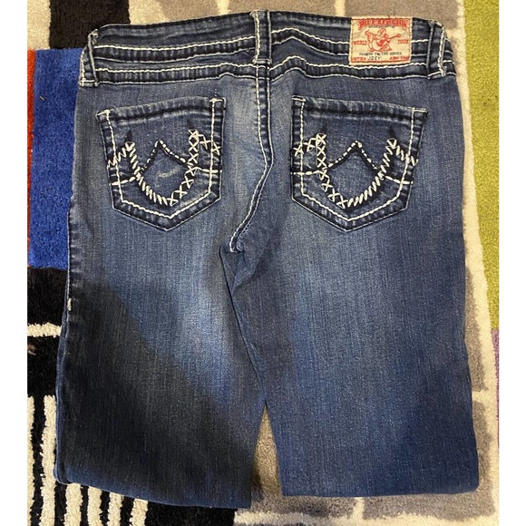 Vintage True Religion Jeans Section Joey Womens 28 X 25 Black White Made In USA - Picture 1 of 7
